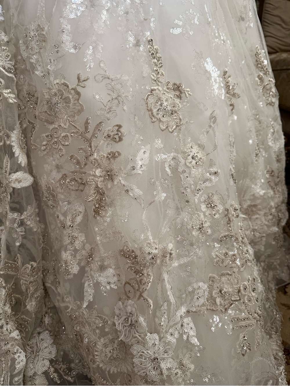 Ysa Makino White Beaded Lace Bridal Dress